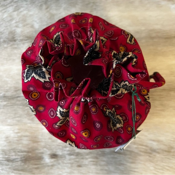 VINTAGE New VERA BRADLEY Red Coin 1999 Ditty Bag Leaves Green Drawstring Travel - Picture 4 of 14